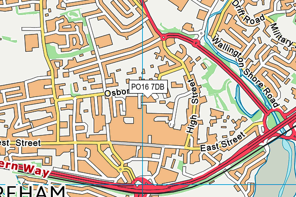 PO16 7DB map - OS VectorMap District (Ordnance Survey)