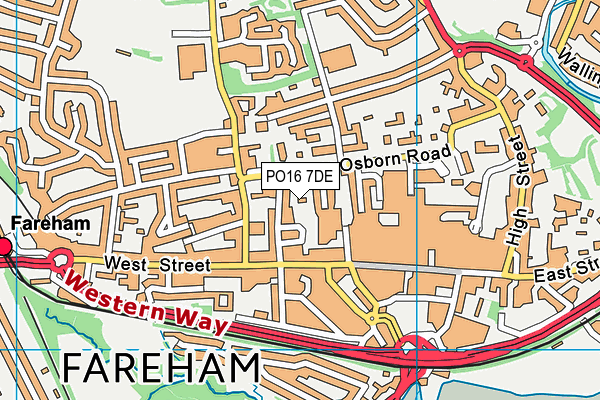 PO16 7DE map - OS VectorMap District (Ordnance Survey)