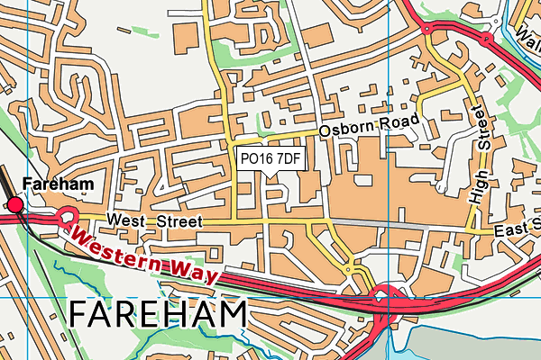 PO16 7DF map - OS VectorMap District (Ordnance Survey)