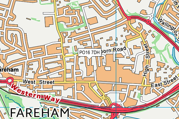 PO16 7DH map - OS VectorMap District (Ordnance Survey)