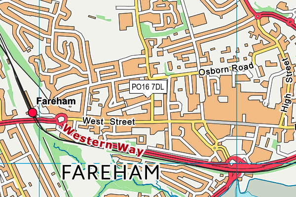 PO16 7DL map - OS VectorMap District (Ordnance Survey)