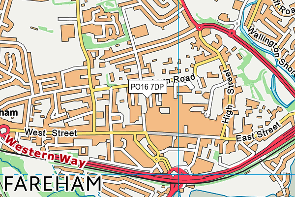 PO16 7DP map - OS VectorMap District (Ordnance Survey)