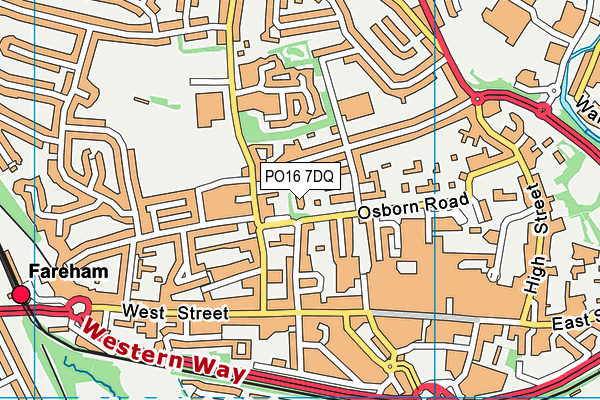 PO16 7DQ map - OS VectorMap District (Ordnance Survey)