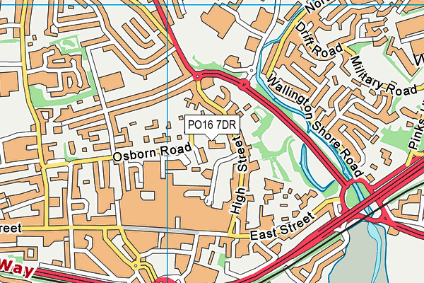 PO16 7DR map - OS VectorMap District (Ordnance Survey)