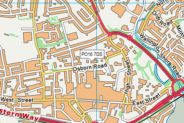 PO16 7DS map - OS VectorMap District (Ordnance Survey)