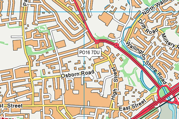 PO16 7DU map - OS VectorMap District (Ordnance Survey)
