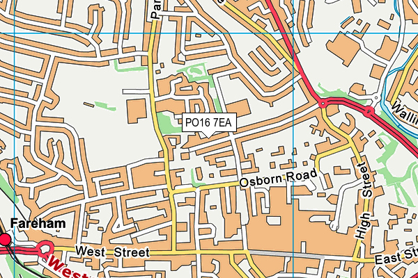 PO16 7EA map - OS VectorMap District (Ordnance Survey)