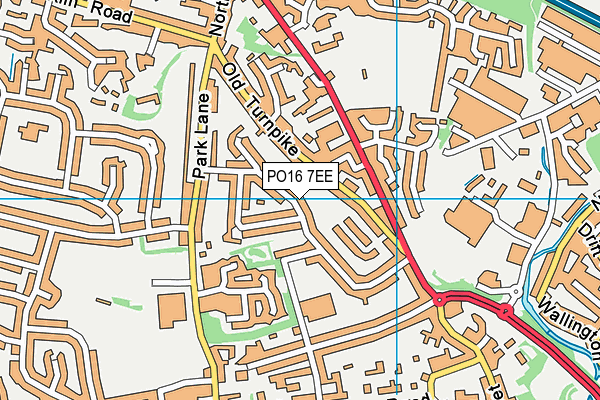 PO16 7EE map - OS VectorMap District (Ordnance Survey)