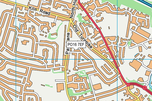 PO16 7EF map - OS VectorMap District (Ordnance Survey)