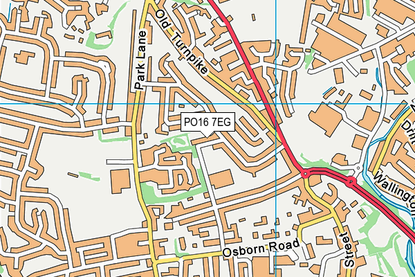 PO16 7EG map - OS VectorMap District (Ordnance Survey)