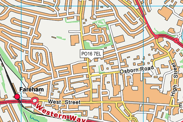 PO16 7EL map - OS VectorMap District (Ordnance Survey)