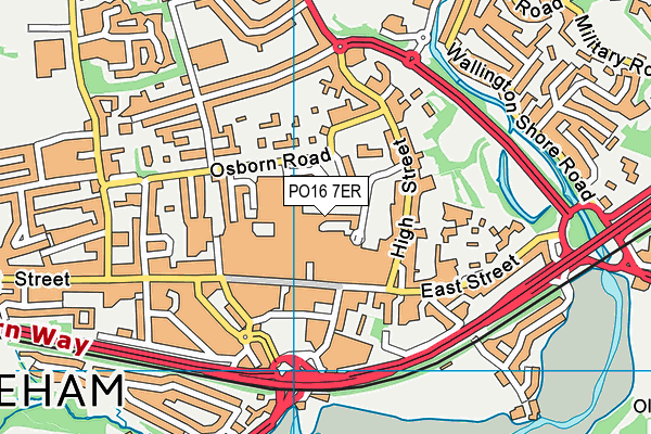 PO16 7ER map - OS VectorMap District (Ordnance Survey)