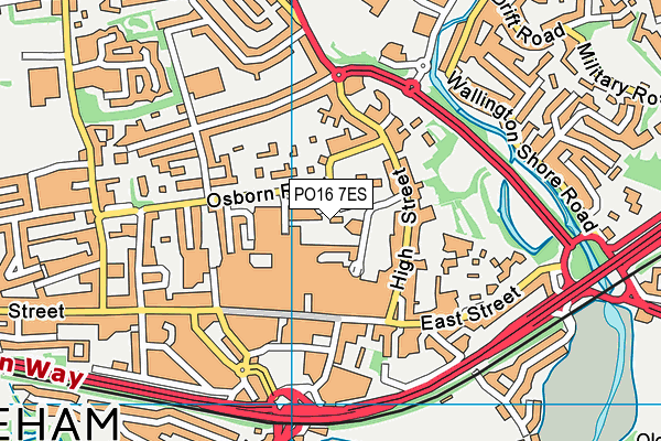 PO16 7ES map - OS VectorMap District (Ordnance Survey)