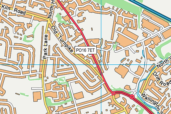 PO16 7ET map - OS VectorMap District (Ordnance Survey)