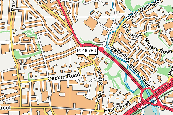 PO16 7EU map - OS VectorMap District (Ordnance Survey)
