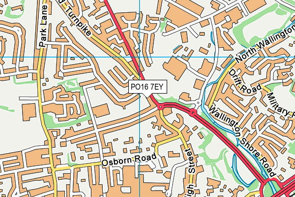 PO16 7EY map - OS VectorMap District (Ordnance Survey)