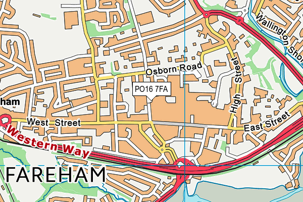 PO16 7FA map - OS VectorMap District (Ordnance Survey)