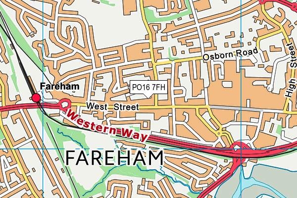 PO16 7FH map - OS VectorMap District (Ordnance Survey)