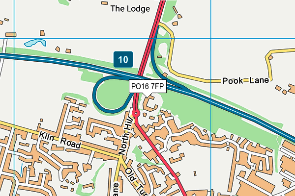 PO16 7FP map - OS VectorMap District (Ordnance Survey)