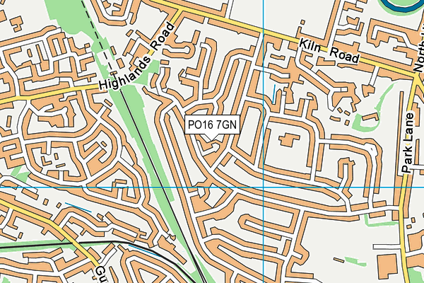 PO16 7GN map - OS VectorMap District (Ordnance Survey)