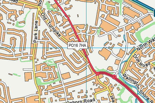 PO16 7HA map - OS VectorMap District (Ordnance Survey)