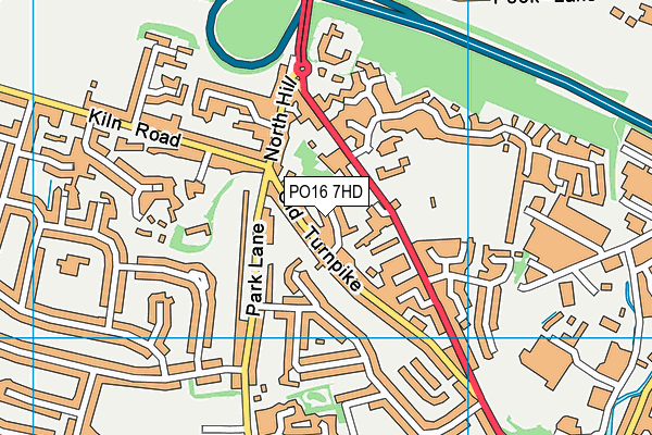 PO16 7HD map - OS VectorMap District (Ordnance Survey)