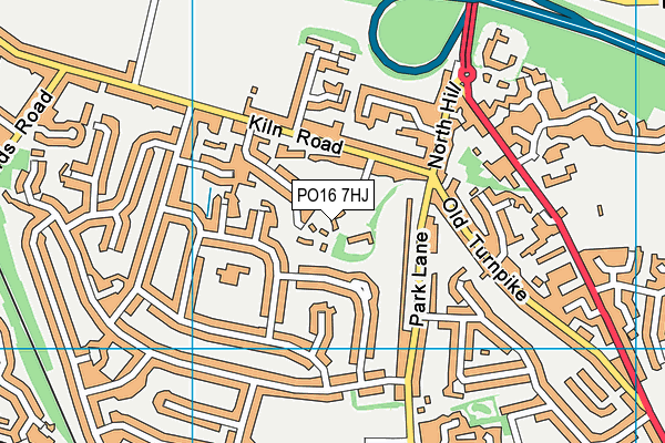 PO16 7HJ map - OS VectorMap District (Ordnance Survey)