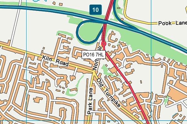 PO16 7HL map - OS VectorMap District (Ordnance Survey)