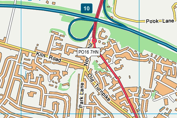 PO16 7HN map - OS VectorMap District (Ordnance Survey)