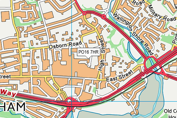 PO16 7HR map - OS VectorMap District (Ordnance Survey)