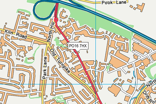 PO16 7HX map - OS VectorMap District (Ordnance Survey)