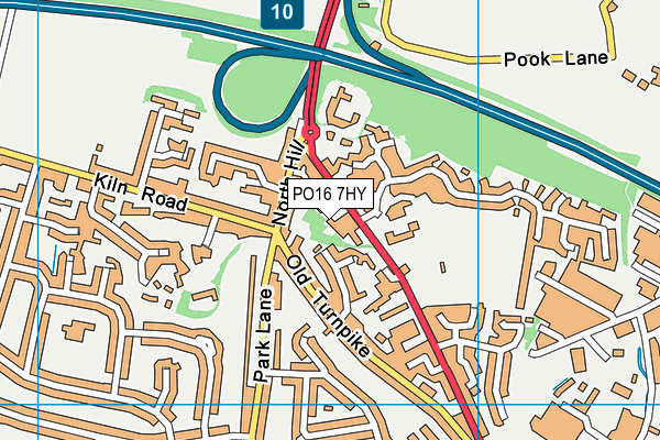 PO16 7HY map - OS VectorMap District (Ordnance Survey)