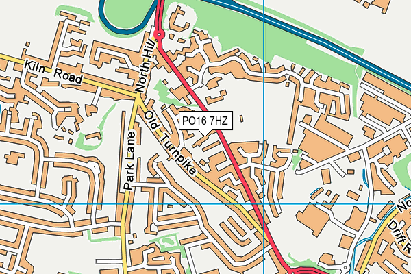 PO16 7HZ map - OS VectorMap District (Ordnance Survey)