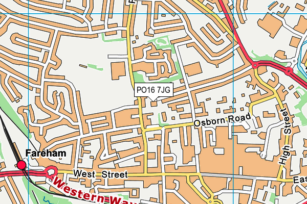 PO16 7JG map - OS VectorMap District (Ordnance Survey)