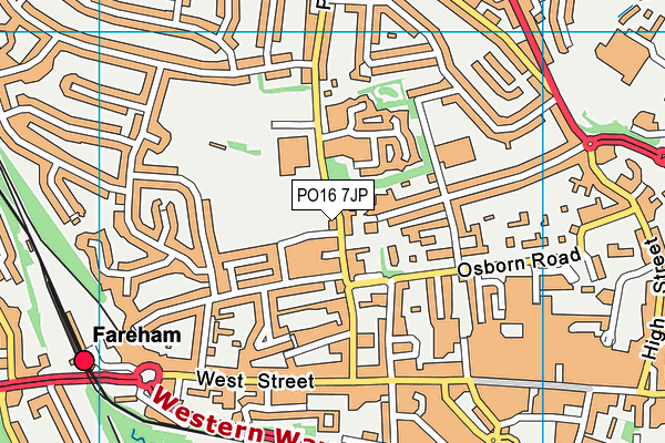 PO16 7JP map - OS VectorMap District (Ordnance Survey)