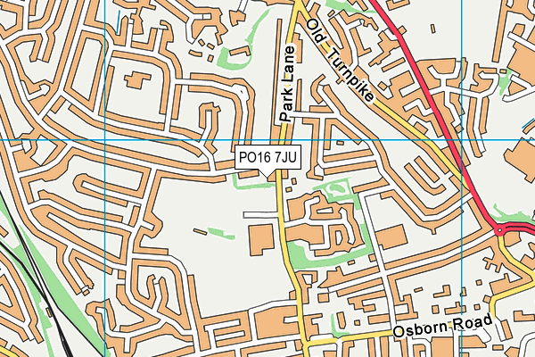 PO16 7JU map - OS VectorMap District (Ordnance Survey)