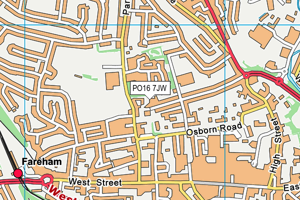 PO16 7JW map - OS VectorMap District (Ordnance Survey)