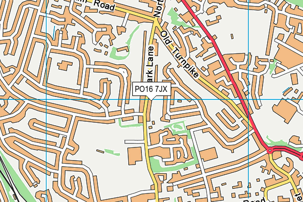 PO16 7JX map - OS VectorMap District (Ordnance Survey)