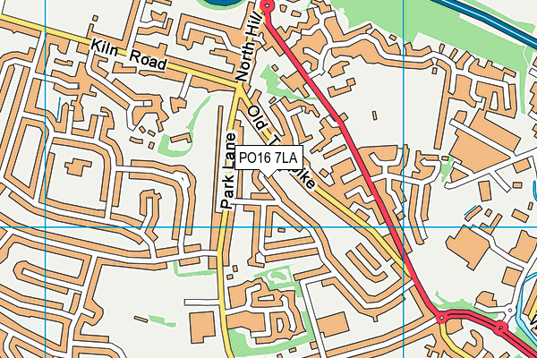 PO16 7LA map - OS VectorMap District (Ordnance Survey)