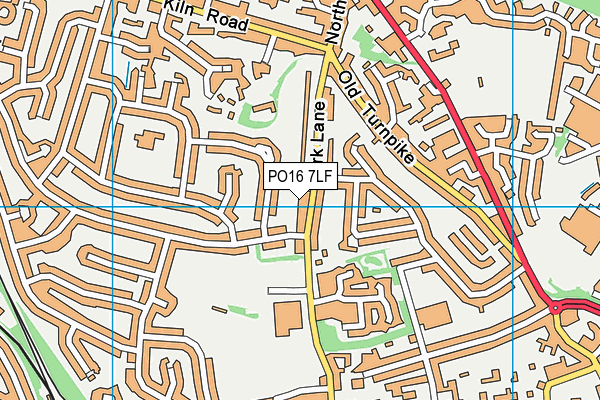 PO16 7LF map - OS VectorMap District (Ordnance Survey)
