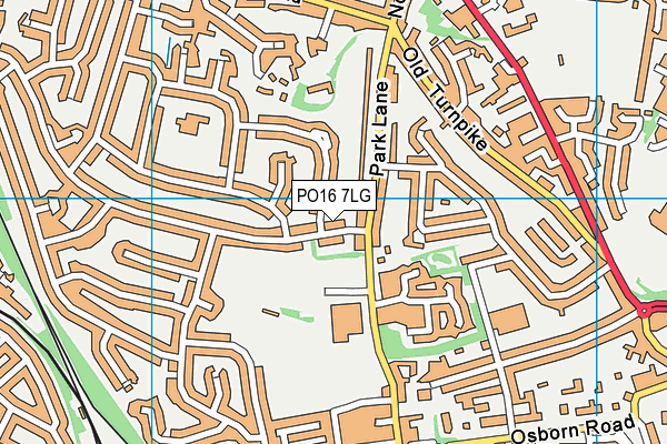 PO16 7LG map - OS VectorMap District (Ordnance Survey)