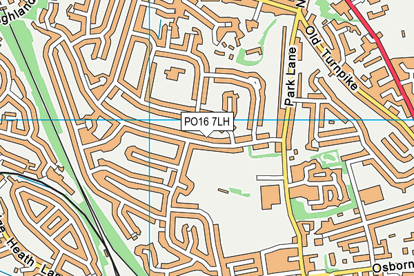 PO16 7LH map - OS VectorMap District (Ordnance Survey)