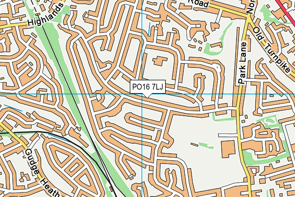 PO16 7LJ map - OS VectorMap District (Ordnance Survey)