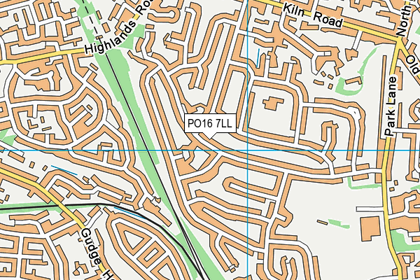 PO16 7LL map - OS VectorMap District (Ordnance Survey)