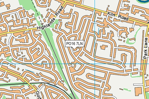 PO16 7LN map - OS VectorMap District (Ordnance Survey)
