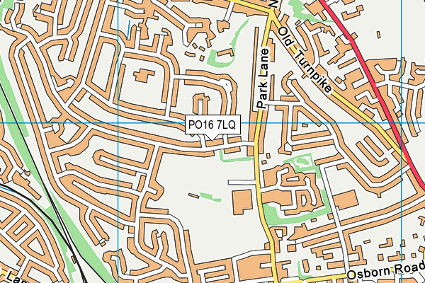 PO16 7LQ map - OS VectorMap District (Ordnance Survey)