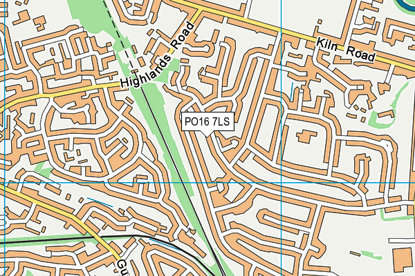 PO16 7LS map - OS VectorMap District (Ordnance Survey)