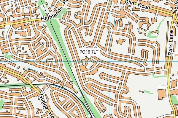 PO16 7LT map - OS VectorMap District (Ordnance Survey)