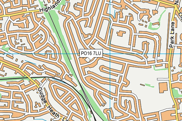 PO16 7LU map - OS VectorMap District (Ordnance Survey)