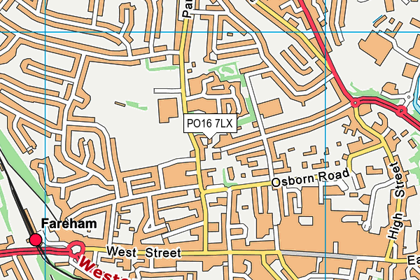 PO16 7LX map - OS VectorMap District (Ordnance Survey)